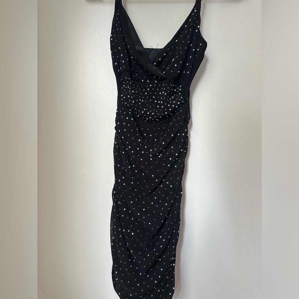 Windsor Women Black Rhinestone mini dress